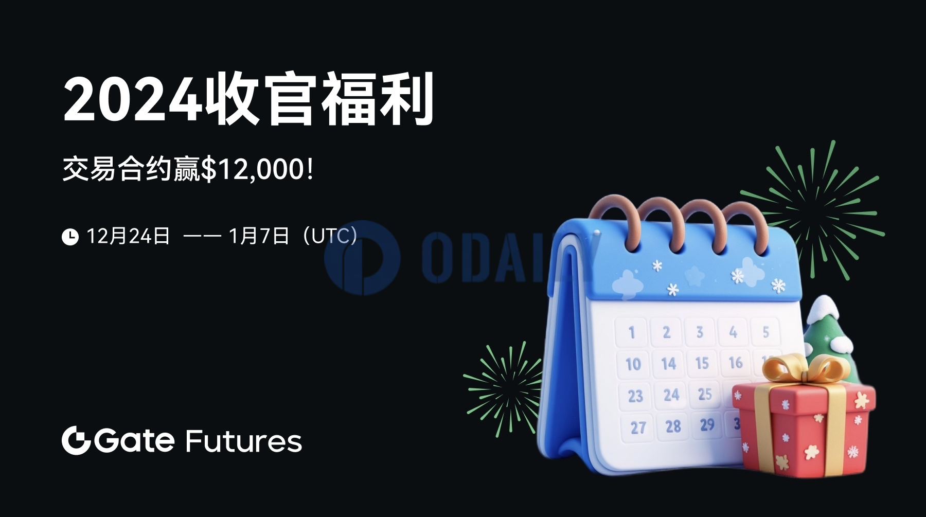 Gate.io限时开启2024收官福利，提供$12,000奖池