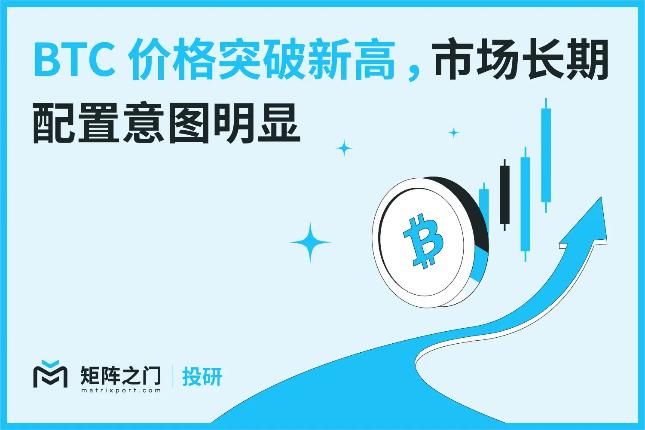 <b>Matrixport投研：BTC价格突破新高 ，市场长期配置意图明显</b>
